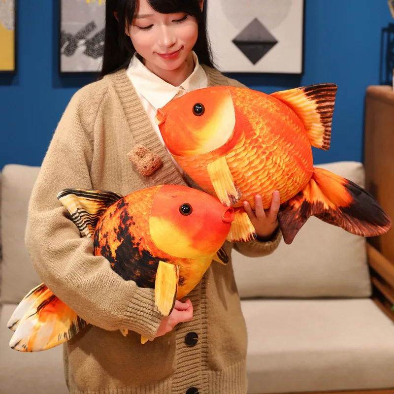 50cm simulado ouro peixe brinquedos de pelúcia o mundo subaquático animal de pelúcia peixinho boneca sofá travesseiro decoração para casa almofada presente