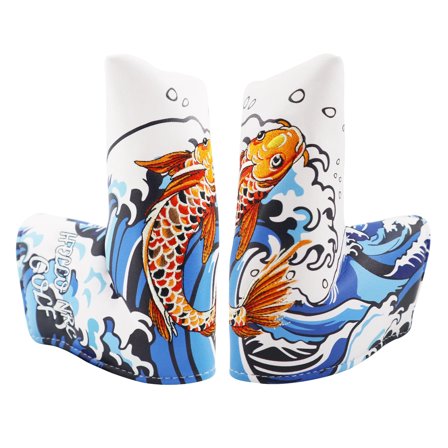 Description Picture 5 of itemGolf Putter Head Covers PU Leather Magnetic Closure For Blade Club Protect Cover Koi Styles Golf Training Accessories Supplies