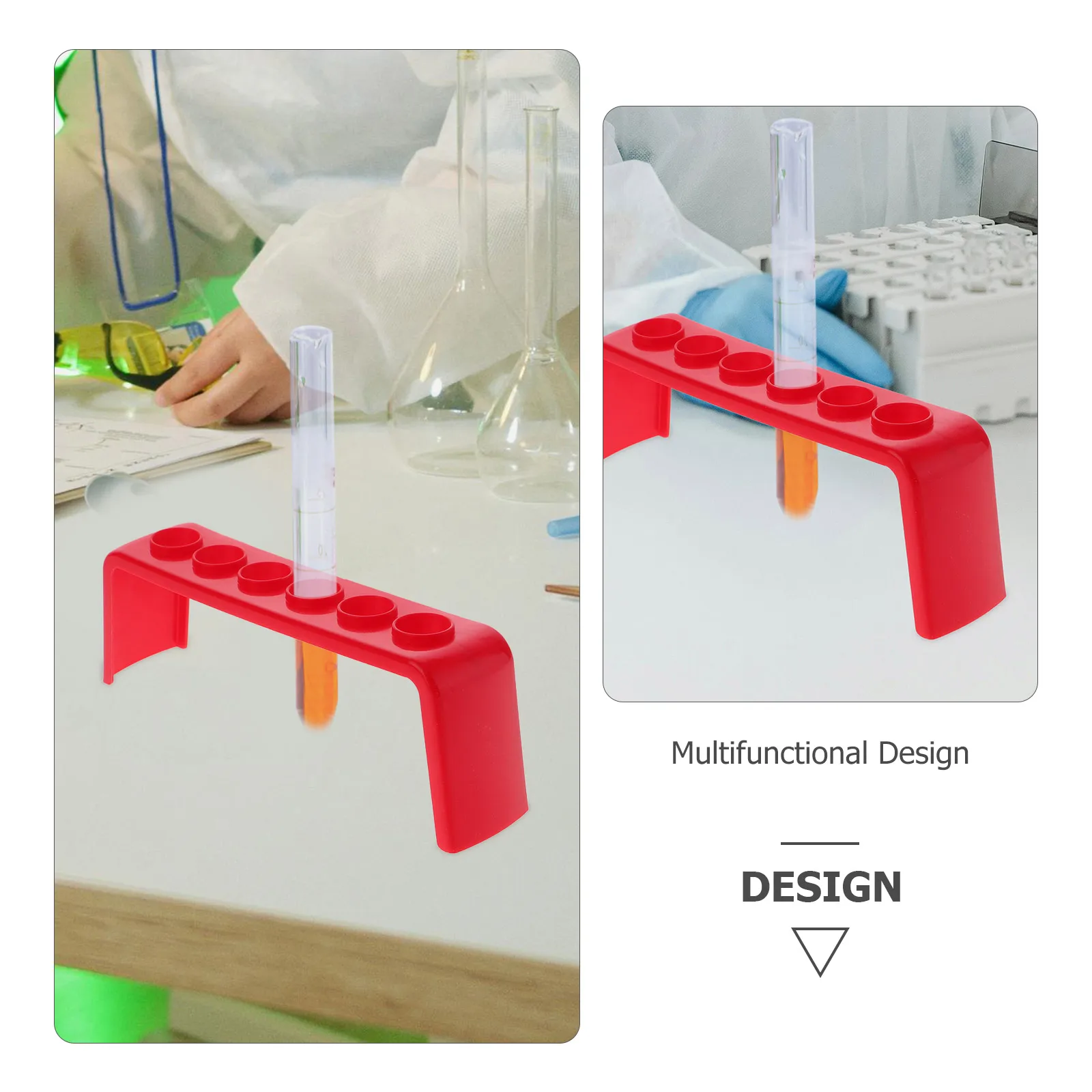 

4pcs Test Tube Rack Teaching Aids Chemistry Lab Plastic Holder Portable Storage Organizer For Classroom Field Use