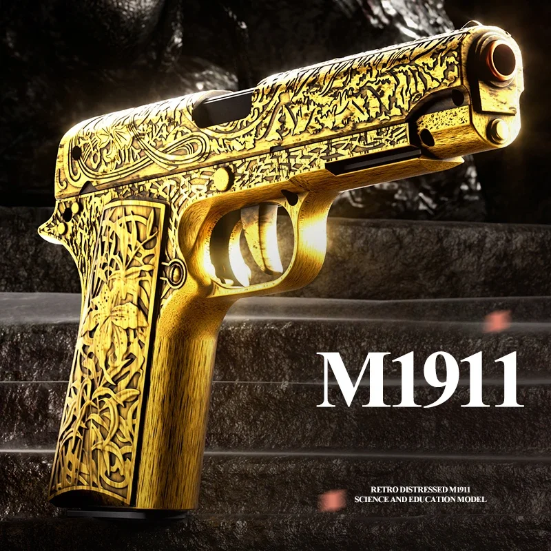Shell Uitwerpen Speelgoed Pistool Gesneden Retro M1911 Zachte Kogel Pistool Continu Afvuren Outdoor Spel Schieten Pistool voor Kinderen Volwassenen