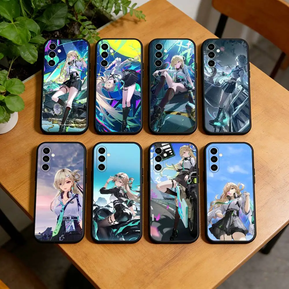 L-Lynae W-Wuthering Waves  Phone Case Black Silicone Soft For Samsung Galaxy A73,A72,A71,A70,A53,A52,A51