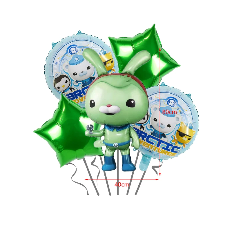 Octonauts Geburtstagsparty-Dekoration, Aluminiumfolienballon, Latex, Kinder-Eventzubehör, Einweggeschirr, Banner, Hintergrund, Geschenk