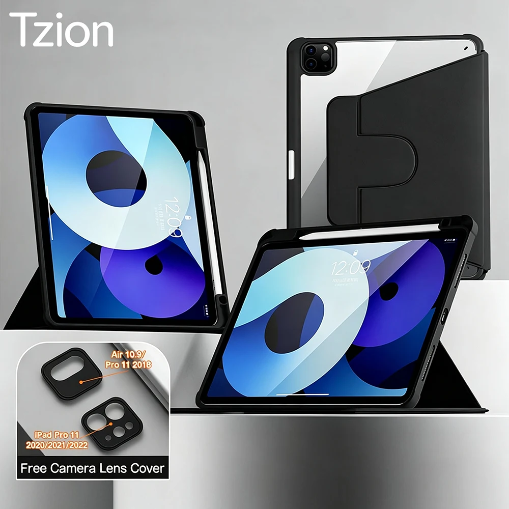 For iPad Air 4 5 6 7 8 10.9'' 11'' Magnetic Rotation Cover, For Apple iPad Pro 11 2018 2020 2021 2022 360° Rotating Tablet Case