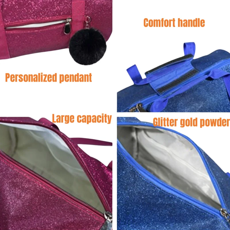 Gretel-Glitter Style Gym Bag para mulheres, bolsa esportiva crossbody, bolsa de treinamento de ioga de grande capacidade, mochila para fitness, diária