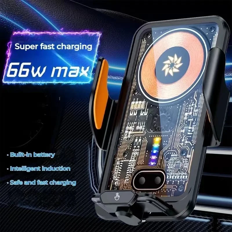 

66W Super Fast Wireless Charger Gravity Car Phone Holder Chargeur Induction For iPhone Apple Samsung Xiaomi Vehicle Inductive