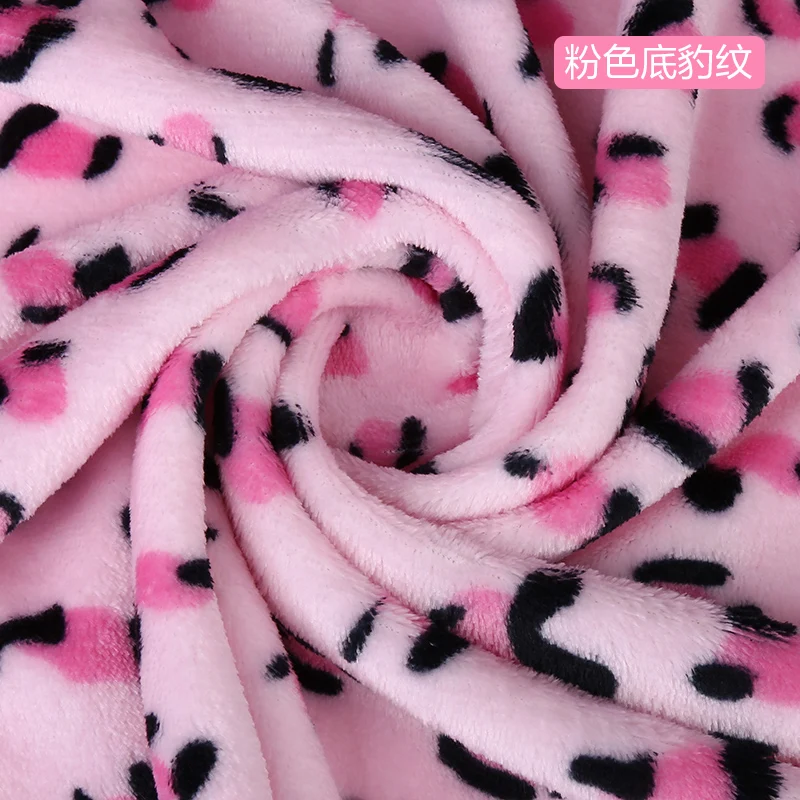 Flannel coral fleece fabric printed cloth high quality velvet clothing super soft cotton wool blanket plush Handmade Sewing warm