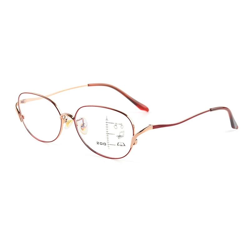 

Женские ультралегкие модные очки для чтения из чистого титана с защитой от синего света, прогрессивные, для коррекции близорукости и дальнозоркости, новые