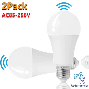 Lâmpada LED com sensor de movimento Radar, lâmpada inteligente branca, luz noturna de trabalho, casa, sala de estar, escada, caminho, 10W, E26, 27, 85-265V, 1-2Pack 8 principais vendas radar luz - №7
