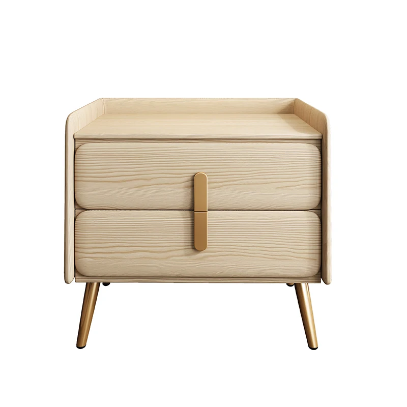 

Solid wood bedside cabinet, minimalist postmodern small cabinet, master bedroom high-end bedside cabinet, leather