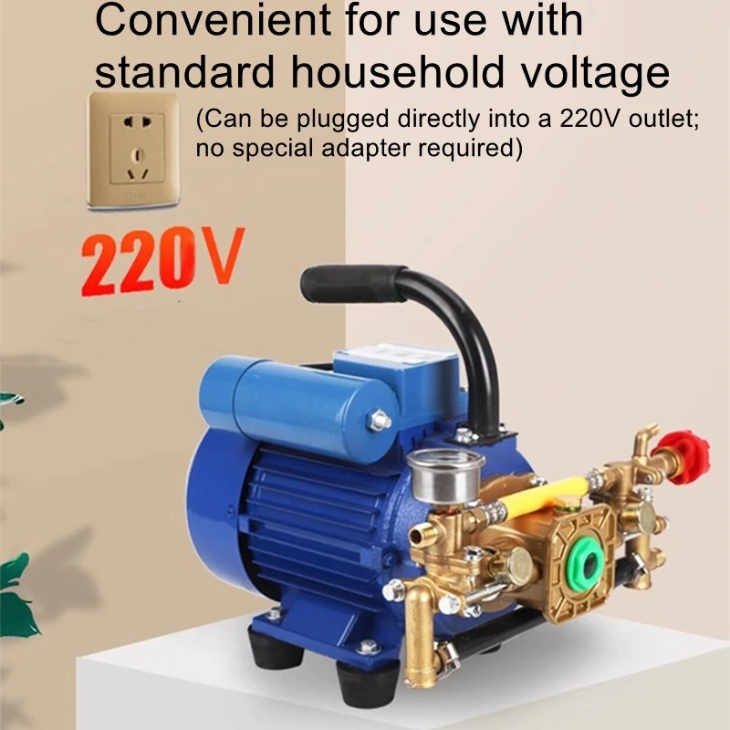 220V Household Garden Greenhouse Rice Farming Portable Four-Stroke High-Pressure Sprayer with Integrated Hose Reel