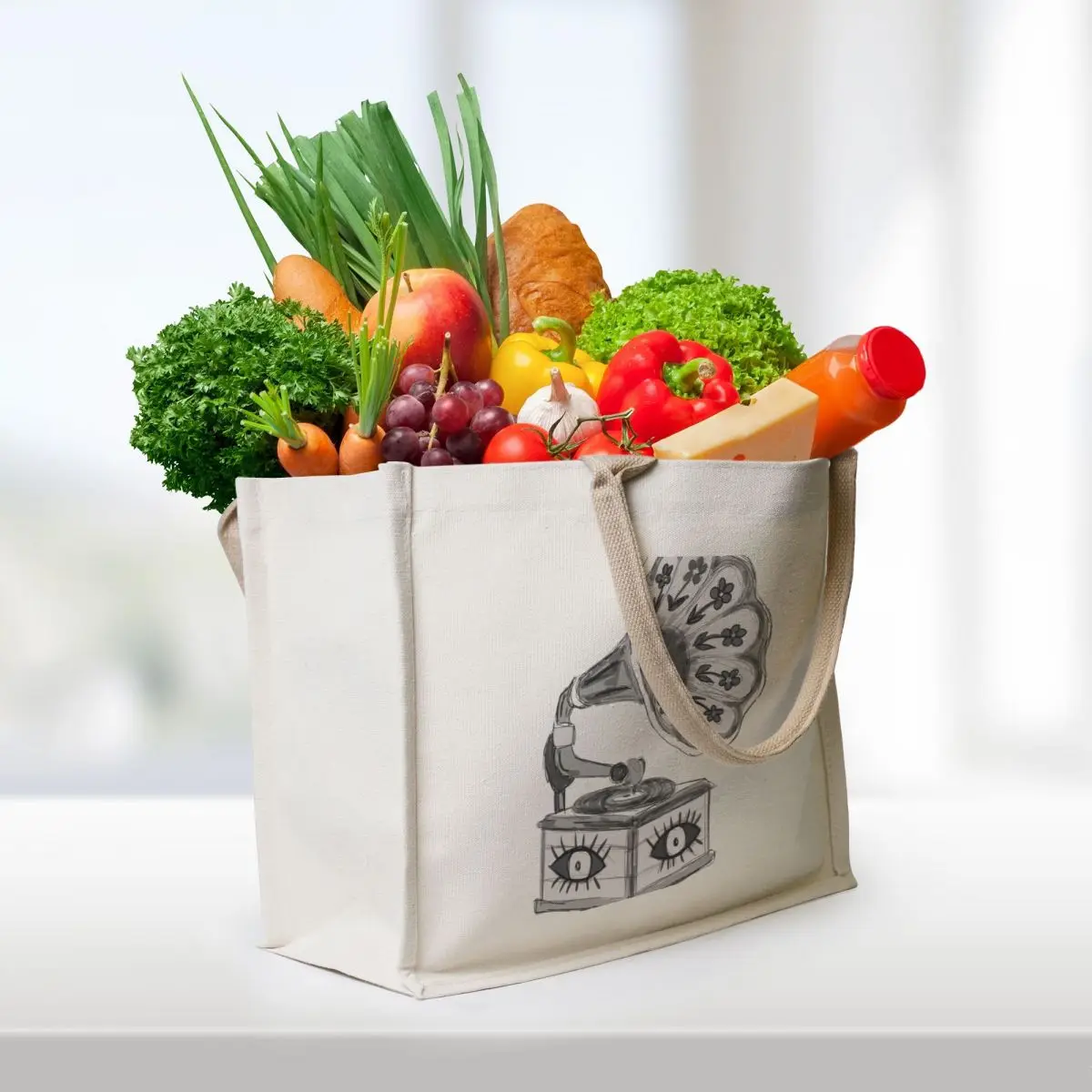 InstagramOphone Tote Bag sac pour فام حقائب للنساء حقيبة صديقة للبيئة