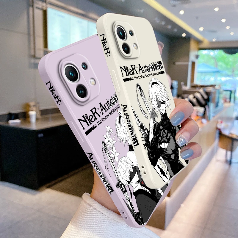 NieR Automata Anime Phone Case For Xiaomi 14 13 12 11 10 T Pro Ultra Lite 5G Liquid Left Rope 5G Soft Cover