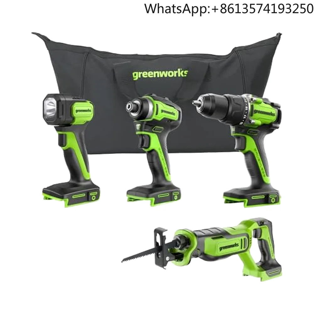 

24V Brushless Cordless Combo Kit 4-Tool Set 530 In-lbs 1/2\" Drill Driver 1950 In-lbs 1/4\" Impact Driver 3000 SPM