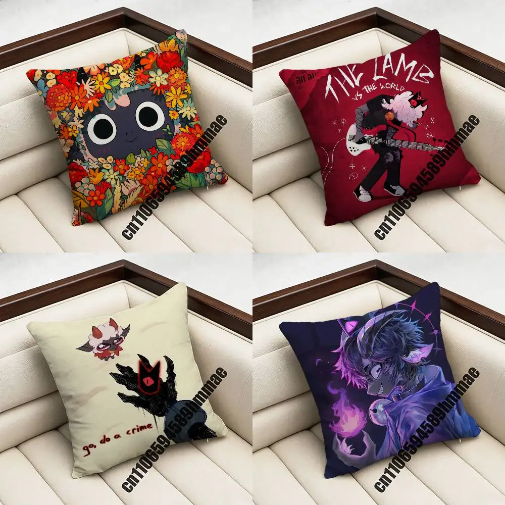 

For C-Cult of The Lamb Throw Pillow Case Sham 45x45cm 40x40cm Square Car Pillowcase Pad Cushion Cover
