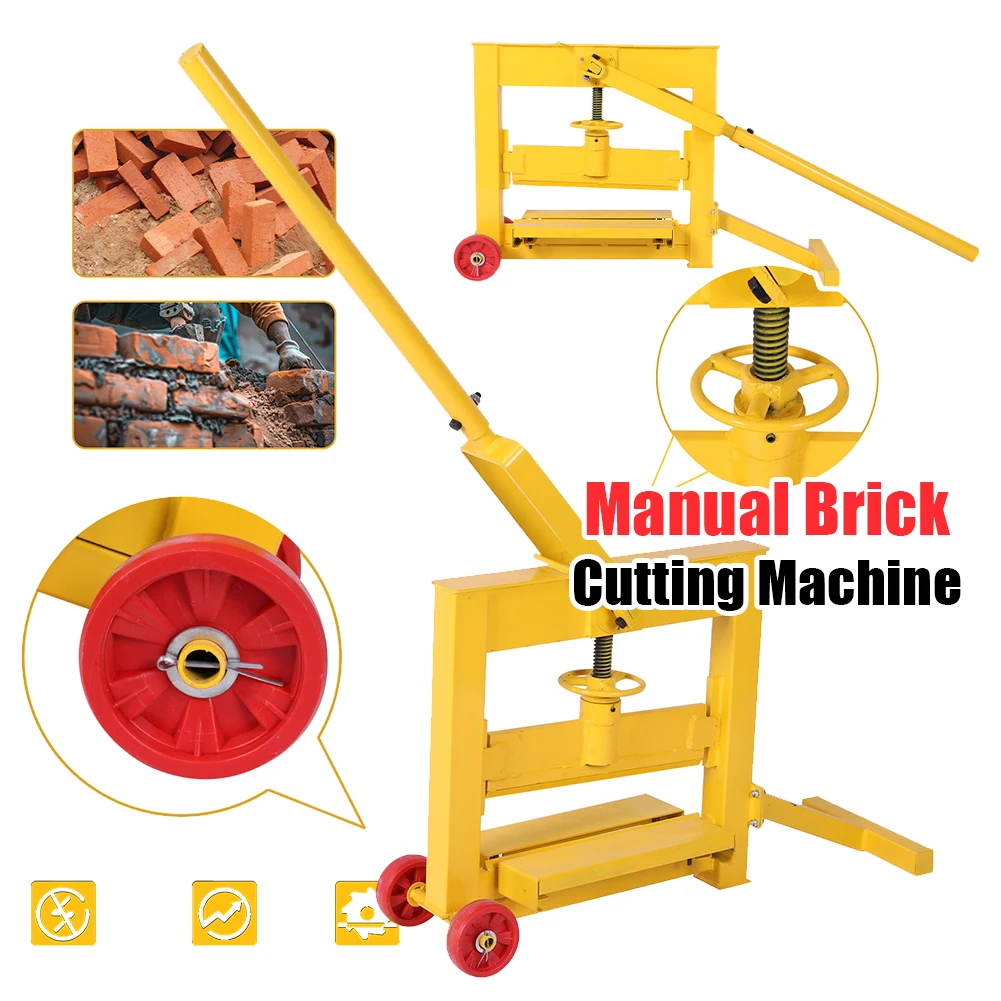 

Manual Brick Splitter Brick Cutter Heavy Duty Manual Concrete Blocks Cutting Machine Manual Paving Block Cutter Tool with Wheels