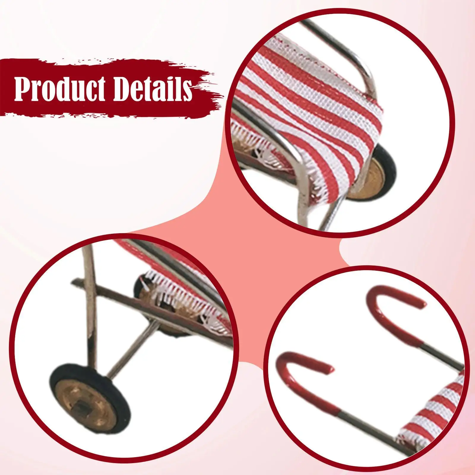 

Металлическая тканевая коляска для кукольного домика, миниатюрная детская коляска-игрушка для детских ролевых игр, коллекция для мини-комнаты