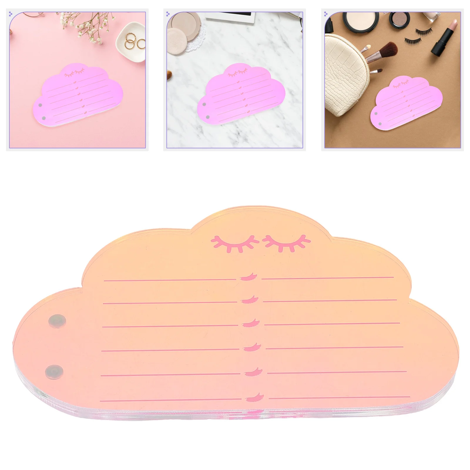 

Acrylic Eyelash Extension Pallet Cloud Shape Magnetic Base Lash Organizer False Eyelash Holder Lash Extension Tray