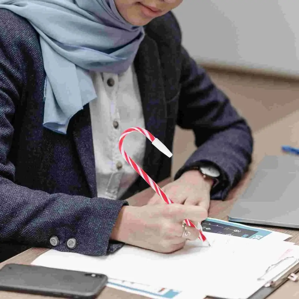School Supplies Multi-function Christmas Cane Pen Exquisite Unique Crutch Ballpoint Pen Portable Durable Ink Ballpoint Student
