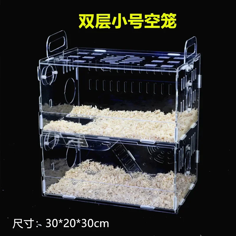 Hamster Cage Acrylic Transparent Villa