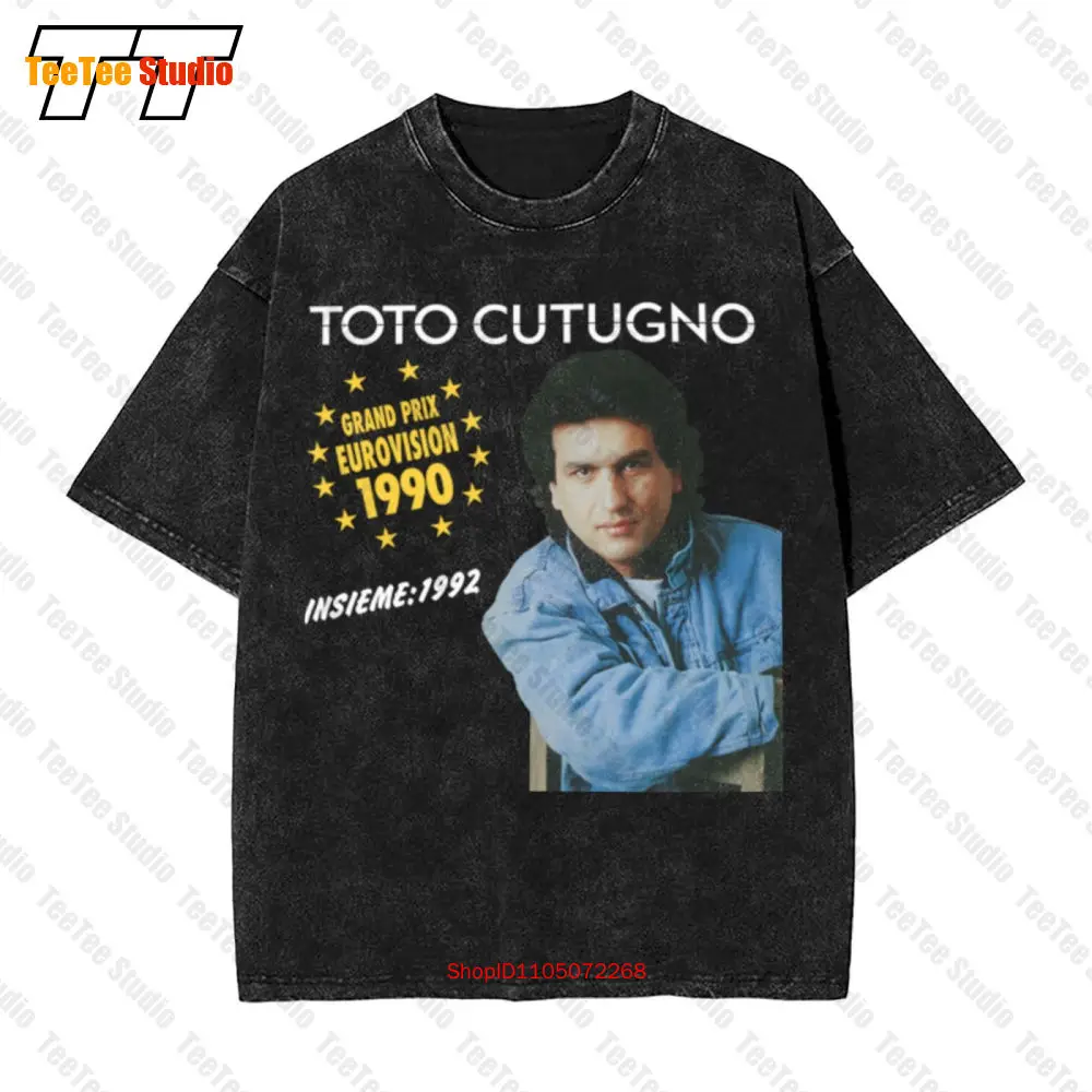 

Toto Cutugno Pop Singer Винтажная футболка большого размера Черная с коротким рукавом Все размеры S 5Xl 1F1229 U161