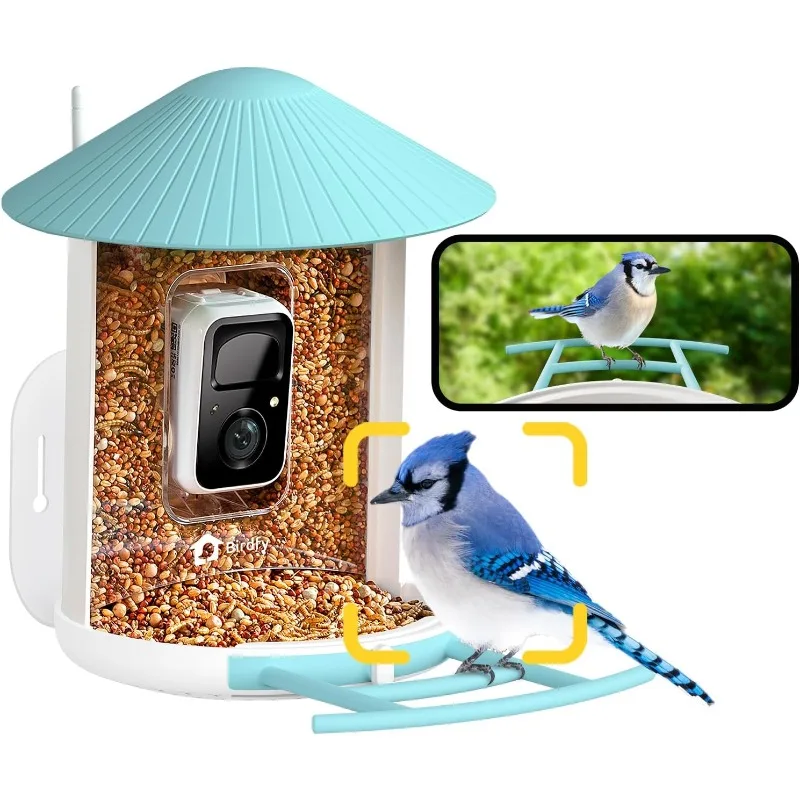 

AI Smart Bird Feeder with Camera Identify 6000 Bird Species Cloud Storage Birdwatching On Live Ideal Present for Bird Lover