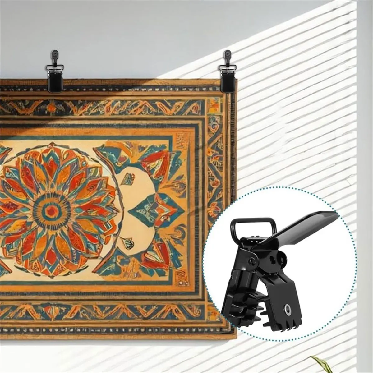 Lot de 12 pinces à tapisserie robustes, clips muraux antidérapants pour suspendre des tapis, des tableaux, des textiles et des e