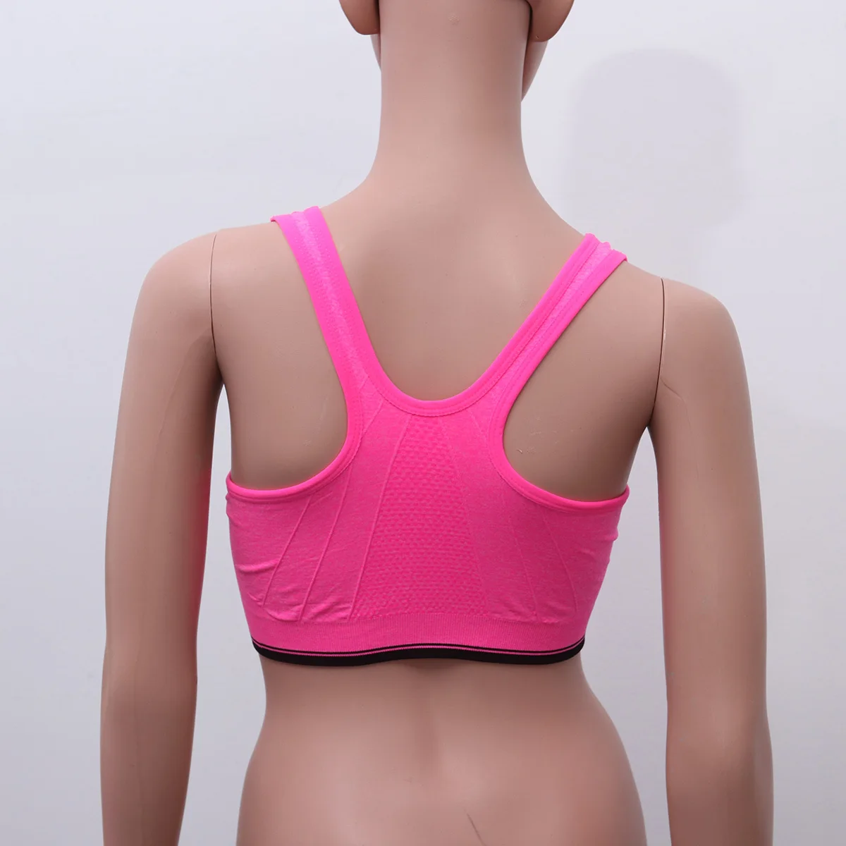 

No Steel Bra Rosy Front Zipper Size M Shockproof Breathable Running Fitness Yoga Vest Padded Sports Top