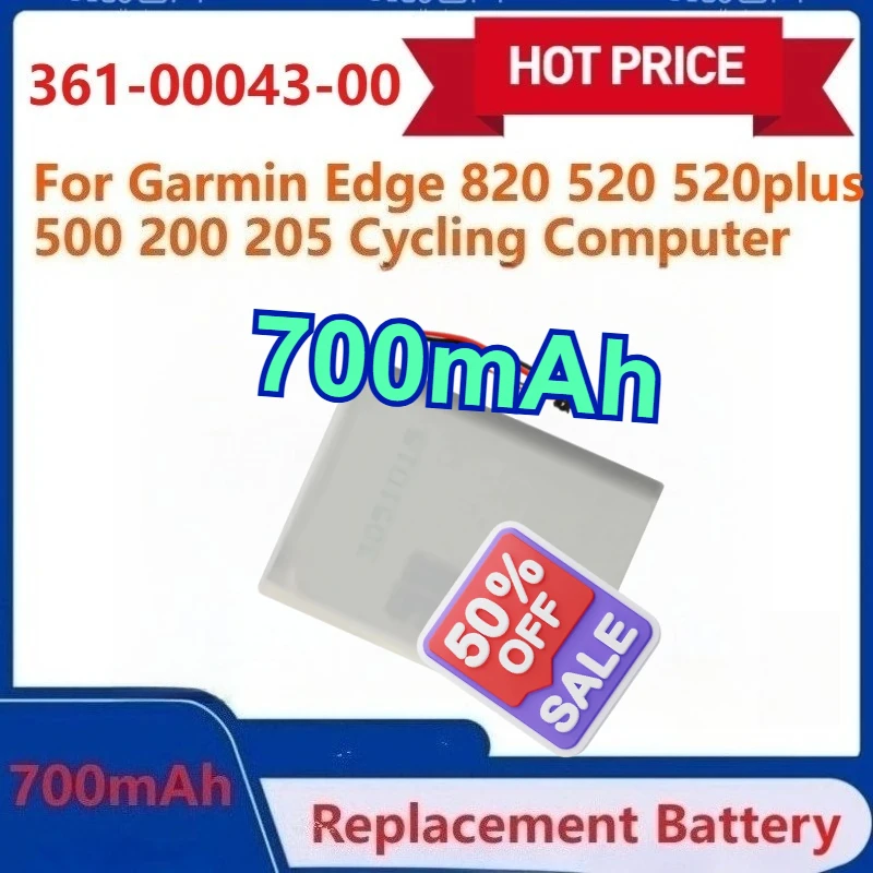 

700mAh Replacement Battery 361-00043-00 For Garmin Edge 820 Edge 520 Edge 520 plus 500 200 205 Cycling Computer Battery
