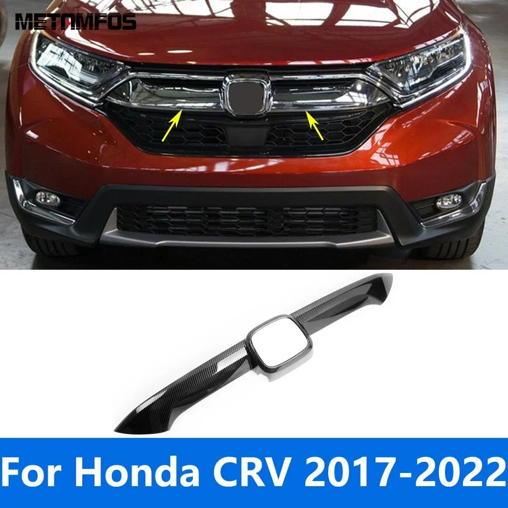 

Для Honda CR-V CRV 2017-2020 2021 2022 передний бампер из углеродного волокна, центральная решетка, гоночная решетка, молдинг, аксессуары, Стайлинг автомобиля