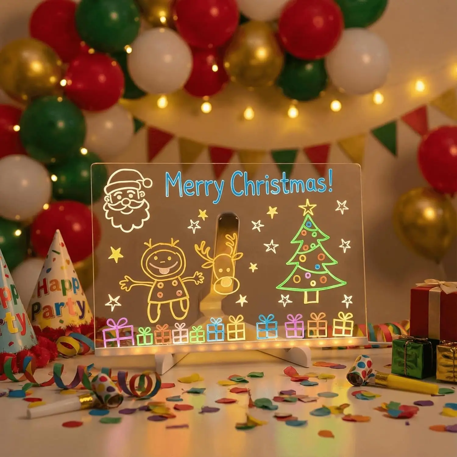 7色消せるペン、diy発光ボード、led発光アクリルメッセージボード、ホリデー、誕生日、クリスマスギフト