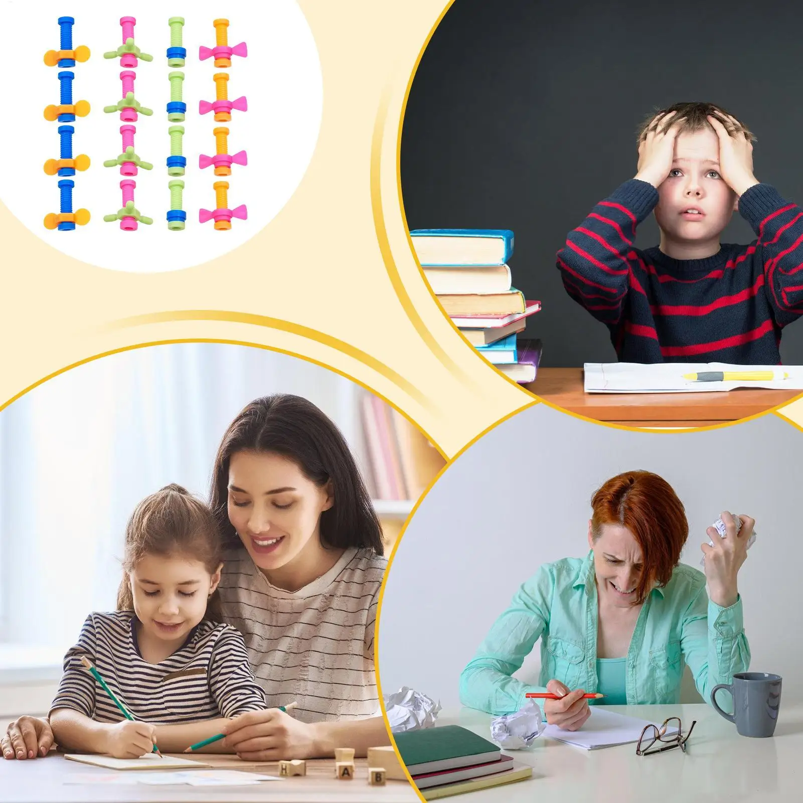 Rotating Screw Pencil Toppers Compact Sensory Fidget Toys For Kids Lightweight Relaxing Mood Tool For Boys Girls Youth Teens