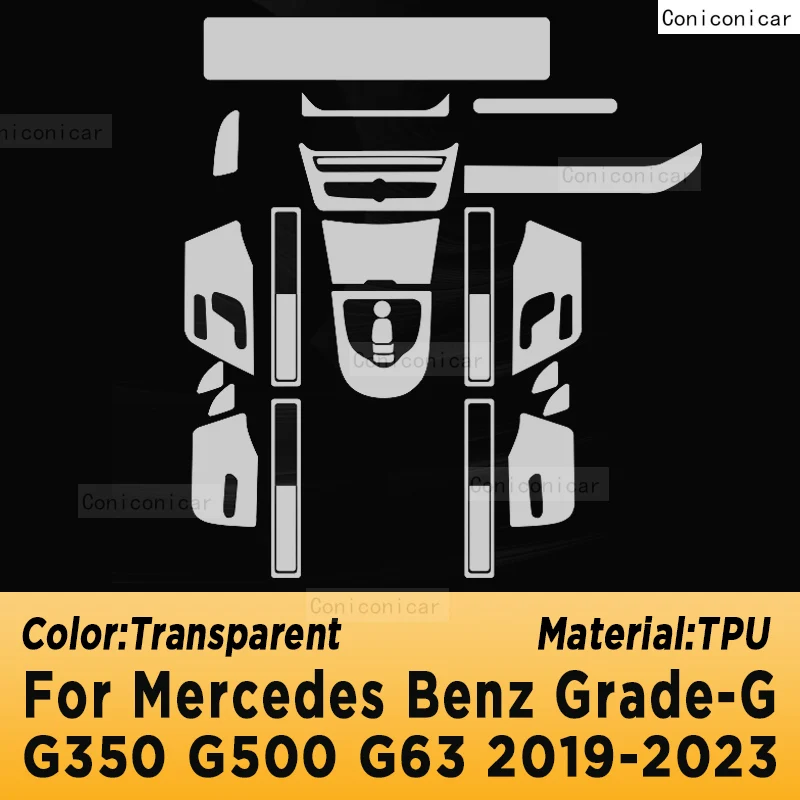 For Mercedes Benz G-Class W463 G350 G500 G63 2019-2023 Gearbox Panel Navigation Automotive Interior Screen Protective Film TPU