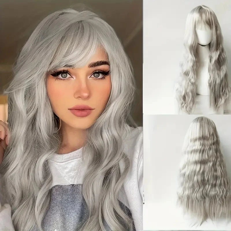 Corn-curled long hair, air bangs curly wig, African style
