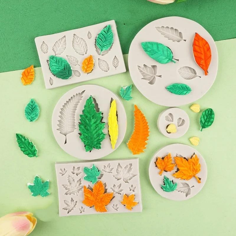 DIY Baking Kitchen Tool Maple Leaf 3D Silicone Mold Leaf Mould For Fondant Chocolate Cake Decoration Clay Sugar Craft Making