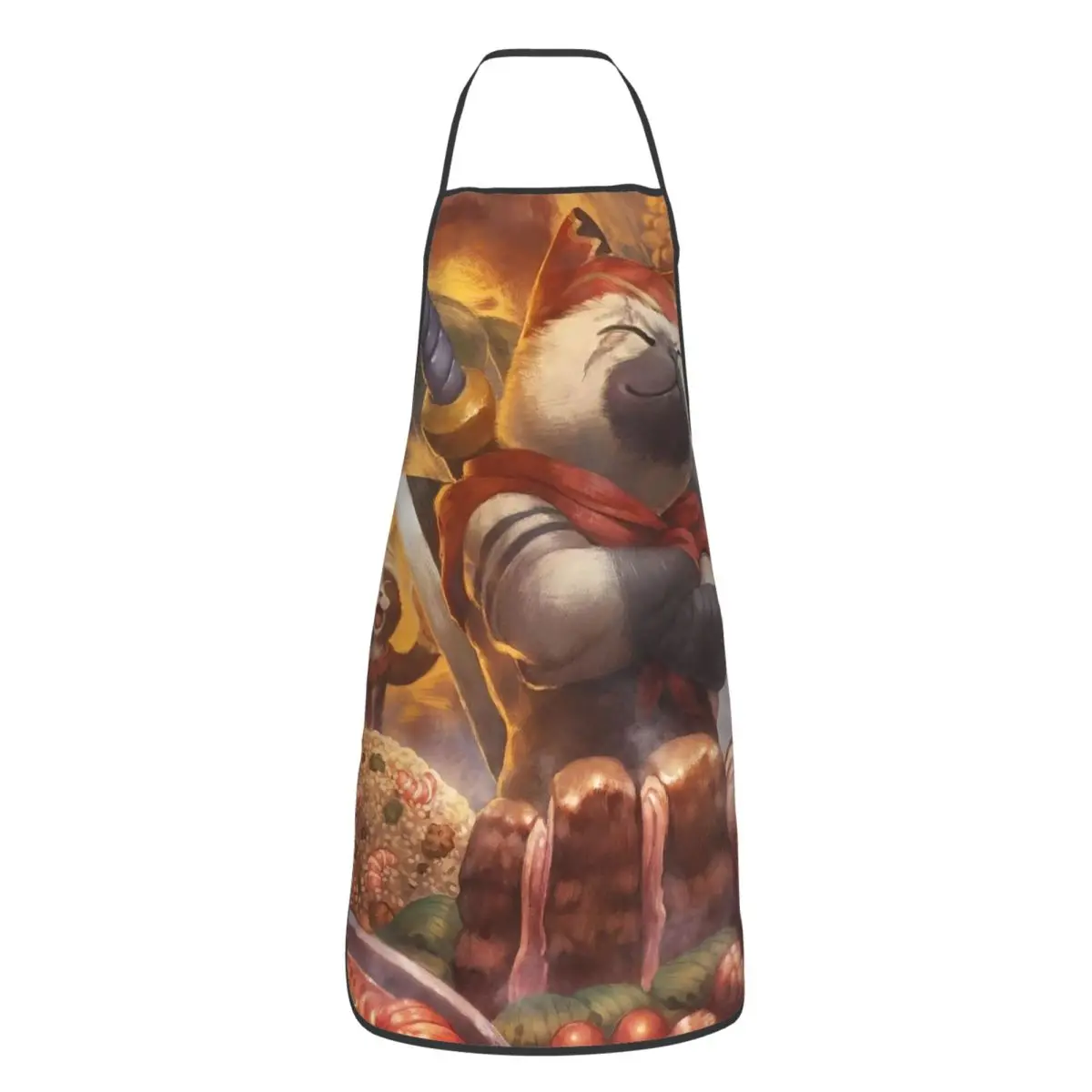 Monster Hunter Palico Cat Meowscular Apron Chef Cooking Tablier Waterproof Bib Kitchen Cleaning Pinafore for Women Men Gardening