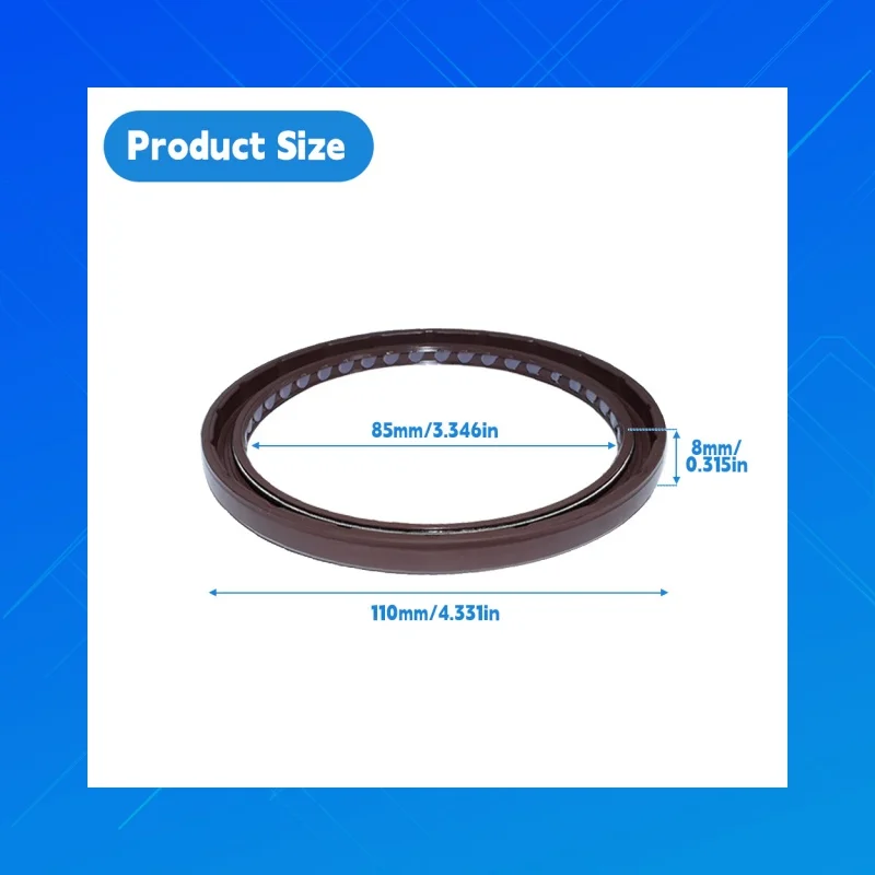 

Oil Seal Size:85x110x8mm Fit for SAI MM750 Motor DMHUI High Quality FKM Pressure Type Oil Seal BAFSL1SF 85*110*8mm OEM:1907002