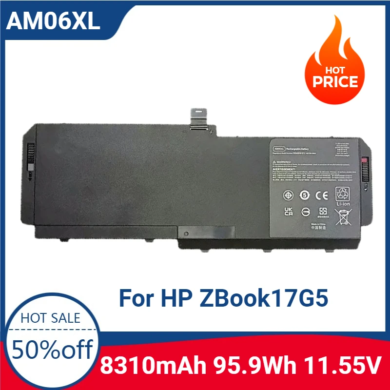

New High-quality AM06XL AM06095XL HSTNN-IB8G 11.55V 95.9Wh 8310mAh Laptop Battery for HP ZBook17G5 ZBook17G6 Series Tablet