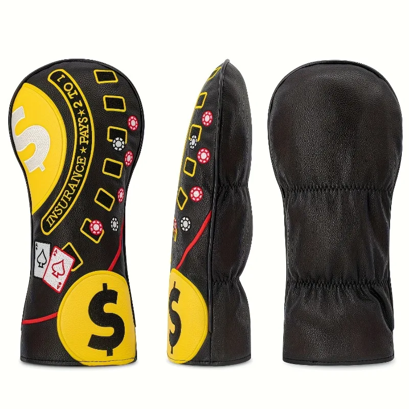 Golf Club Head Cover - Designed with Dollar Poker Elements, Dustproof and Durable, Golf Accessories Provide the Best Protection