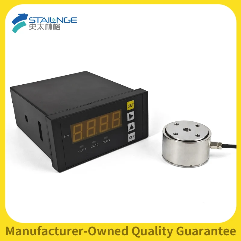 

High Precision Digital Load Cell Sensor w/ LCD Display, Tension/Pressure Force Gauge, Heavy Duty Controller for Industrial Machi