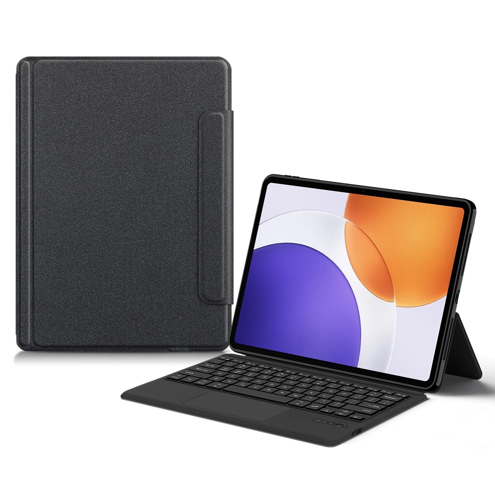 For Xiaomi Pad 7S Pro 12.5 Leather Case + Touchpad Bluetooth-Compatible Keyboard with Backlit