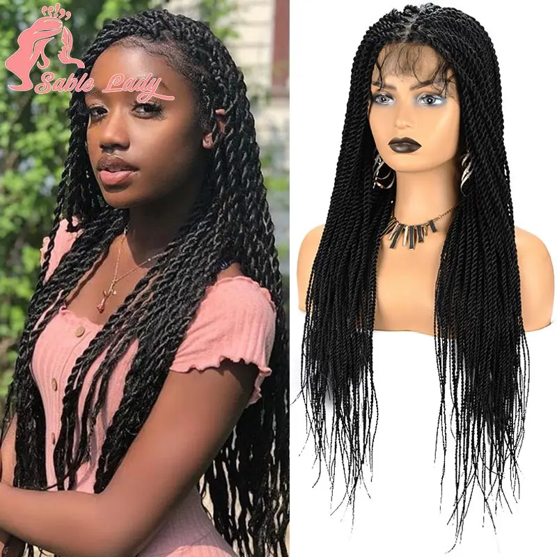 

Senegalese Twist Braids Synthetic Lace Front Wigs For Black Women Full Lace Frontal Wigs Pre Plucked Box Braids Passion Twists