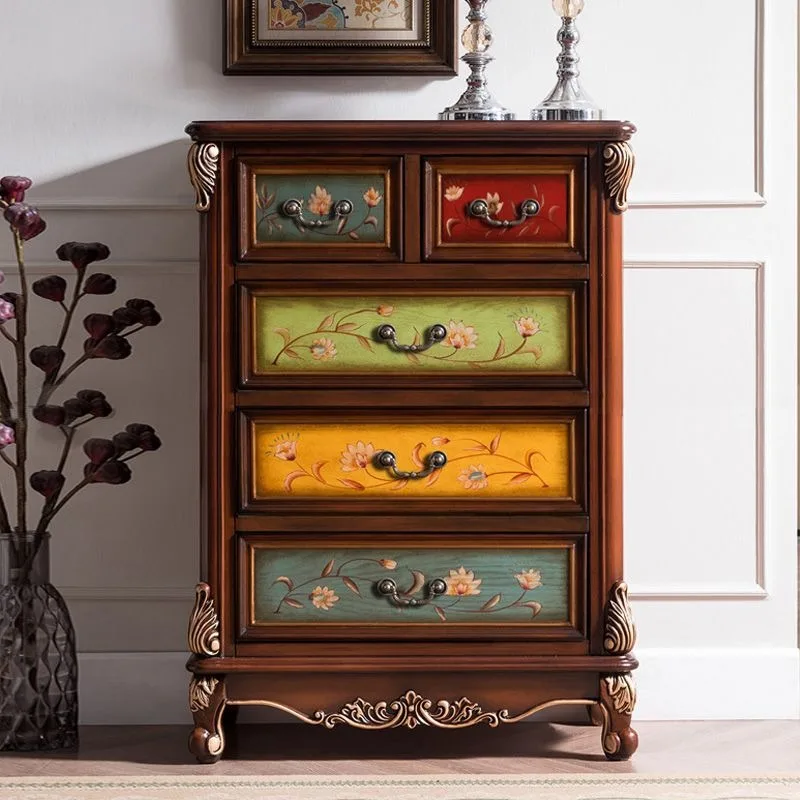 American painted solid wood chest of drawers, foyer cabinet, entrance cabinet, bedside table, bedroom storage cabinet, fully