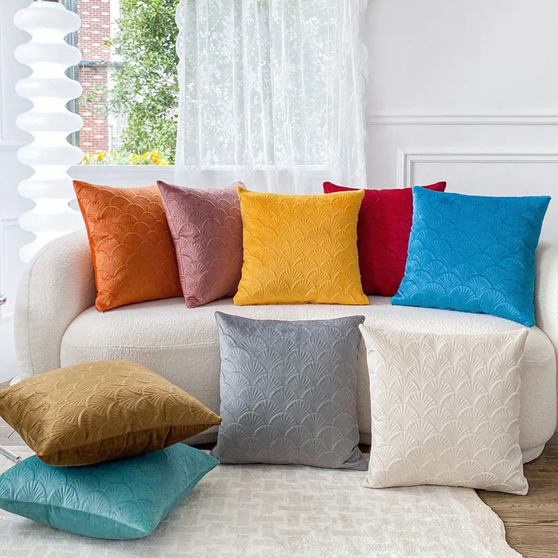 Minimally Colored European Retro Cushions Living Room Lines Three-Dimensional Sense Bedroom Chenille Pillows Pillowcases