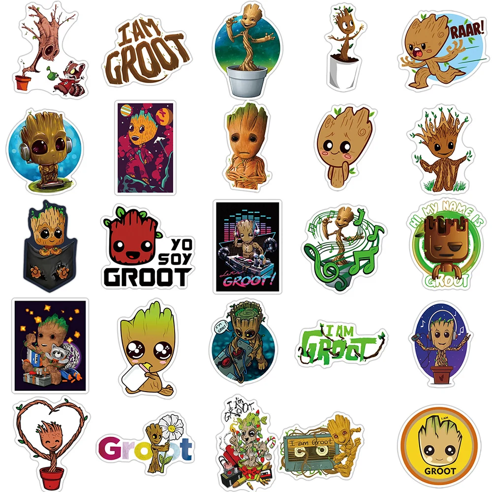 10/30/50PCS Disney Cute Groot Stickers Guardians of the Galaxy Cartoon Decals DIY Motorcycle Notebook Phone Guitar Car Kids Toy