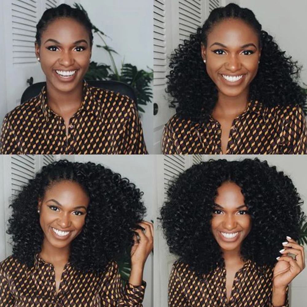 غريب مجعد كليب في وصلات الشعر الشعر البشري للنساء 8 قطعة 20 مقاطع 120 جرام الشعر البرازيلي مجعد موجة كليب Ins 10-28 بوصة #6