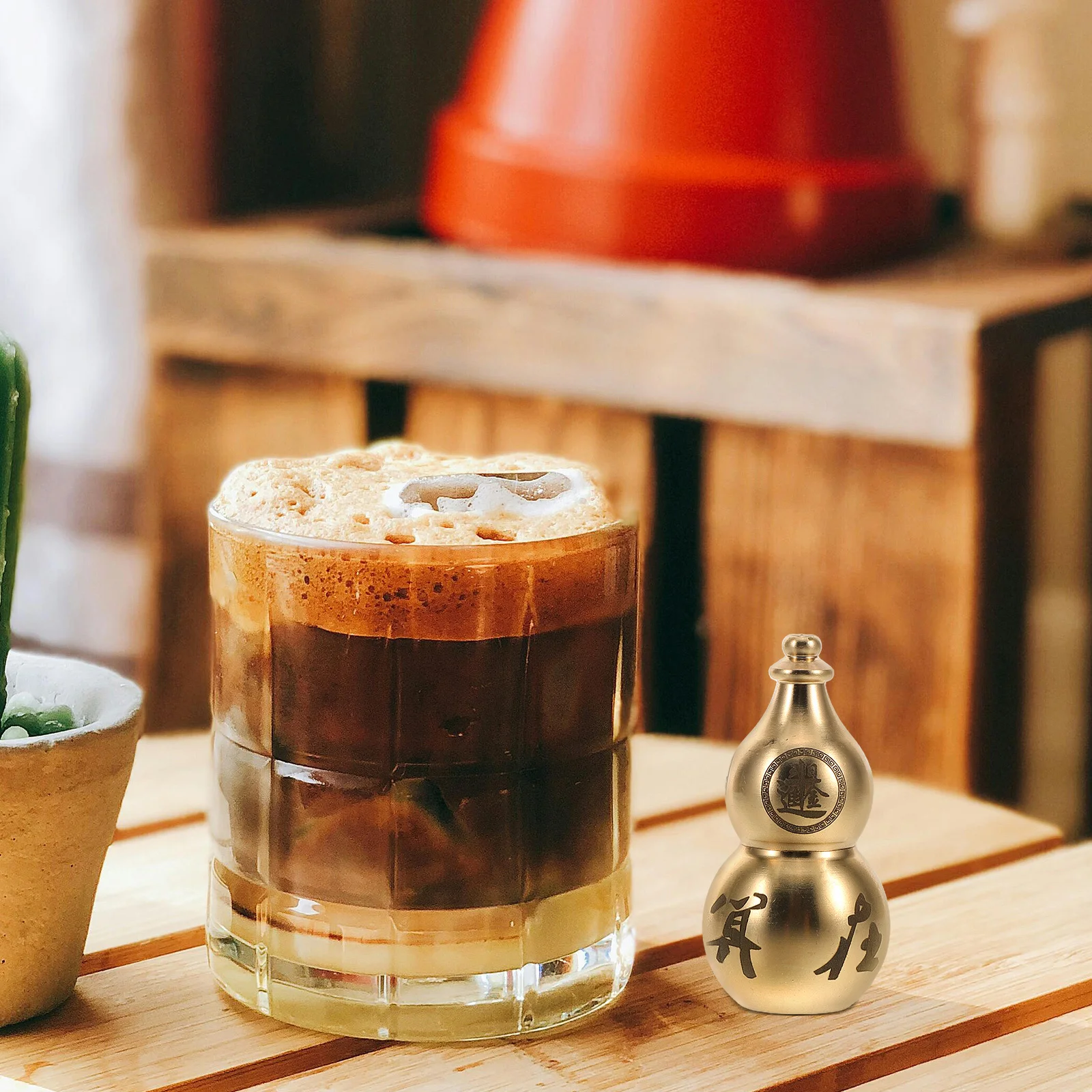 

Brass Gourd Chinese Luck Statue Tabletop Decor Home Office Wealth Success Symbol Elegant Design Gift Tabletop Decor