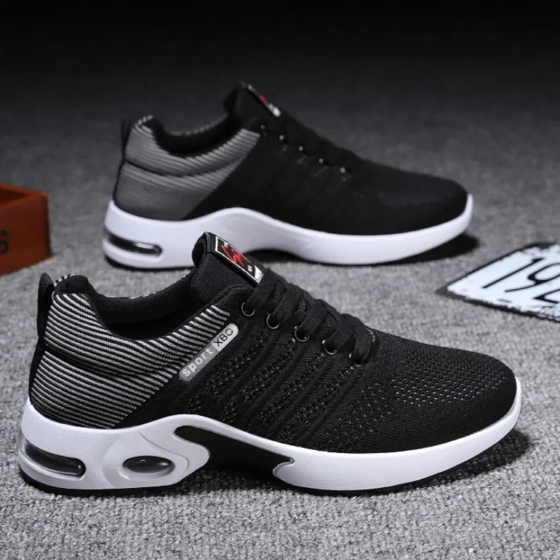 Man Shoes Fashion Mesh Breathable Lace-Up Running Sneakers Non-slip Durable Comfort Men's Sneakers Versatile Casual Sports Shoes