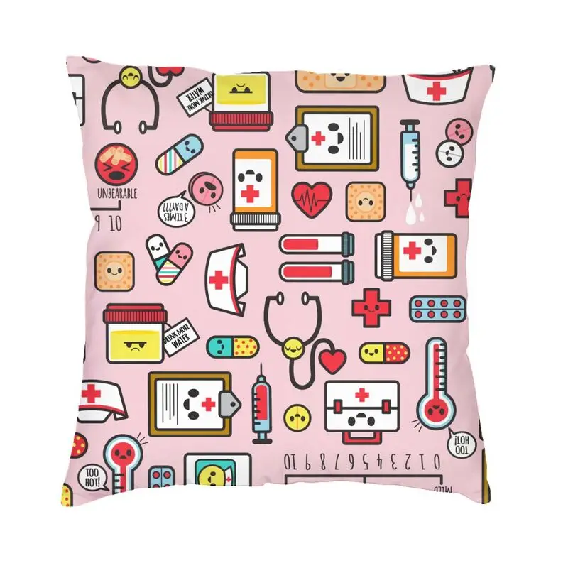 Enfermera En Apuros Doctor Nurse Medicine Square Pillow Cover Home Decorative Cushions Throw Pillow Car Double-sided Printing