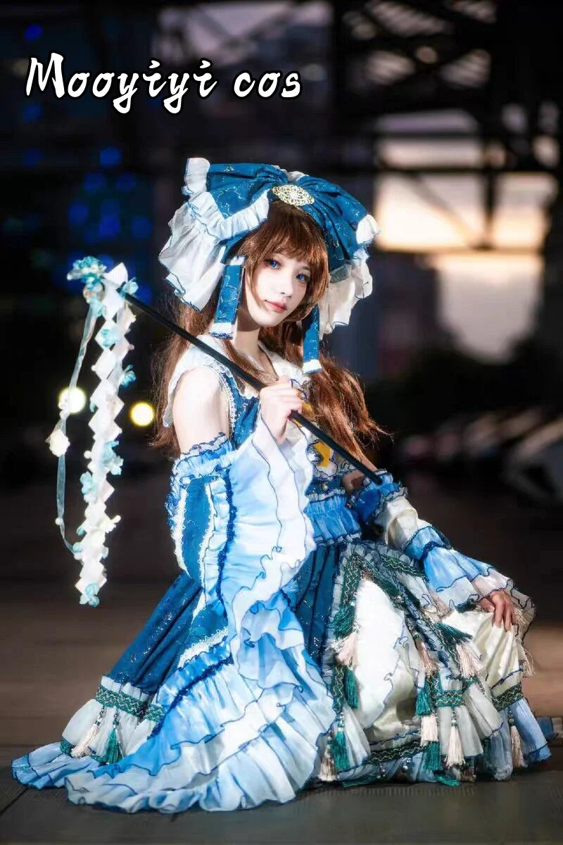 

Mooyiyi cos Kochiya Sanae Косплей Костюм Хэллоуин Рождество Ролевая вечеринка Комикс Женское платье Touhou индивидуальный проект