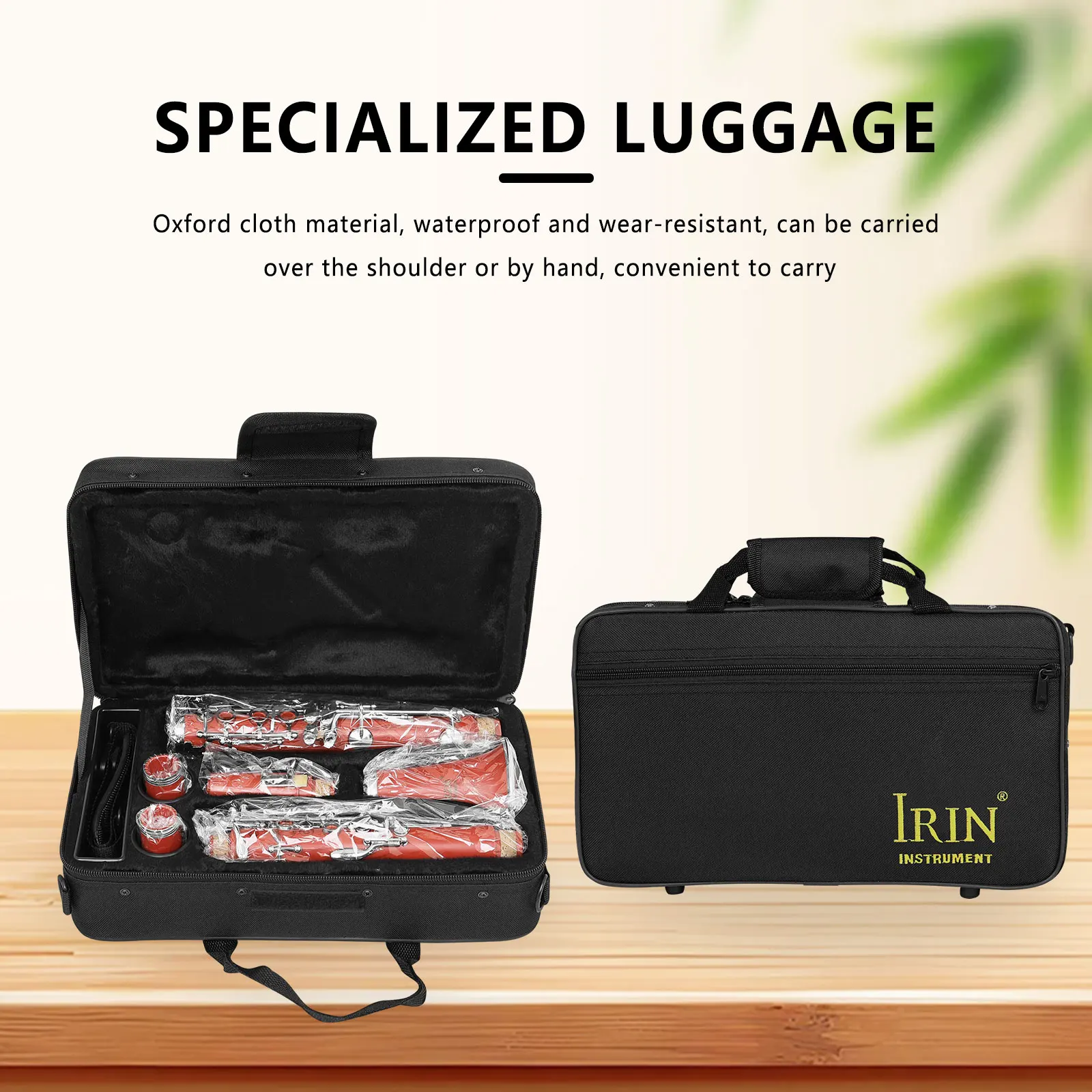 IRIN Red Bb Clarinet – ABS Body, 17 Keys 6 Rings with Double Regulator & White Copper Keys with Cloth Case & Full Starter Kit